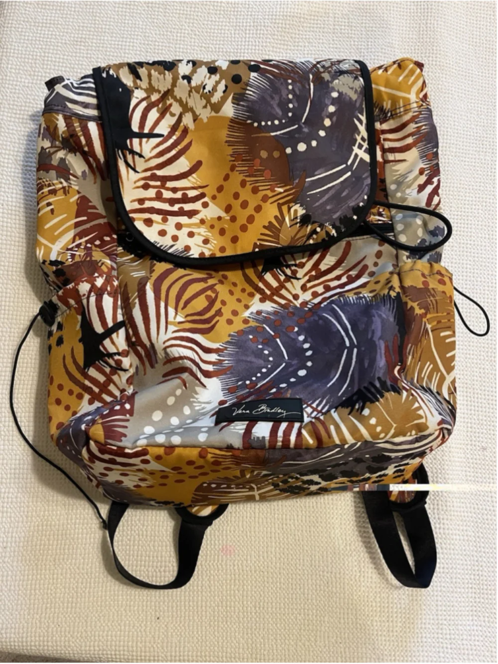Vera Bradley Lighten Up Backpack Painted Feathers Retired